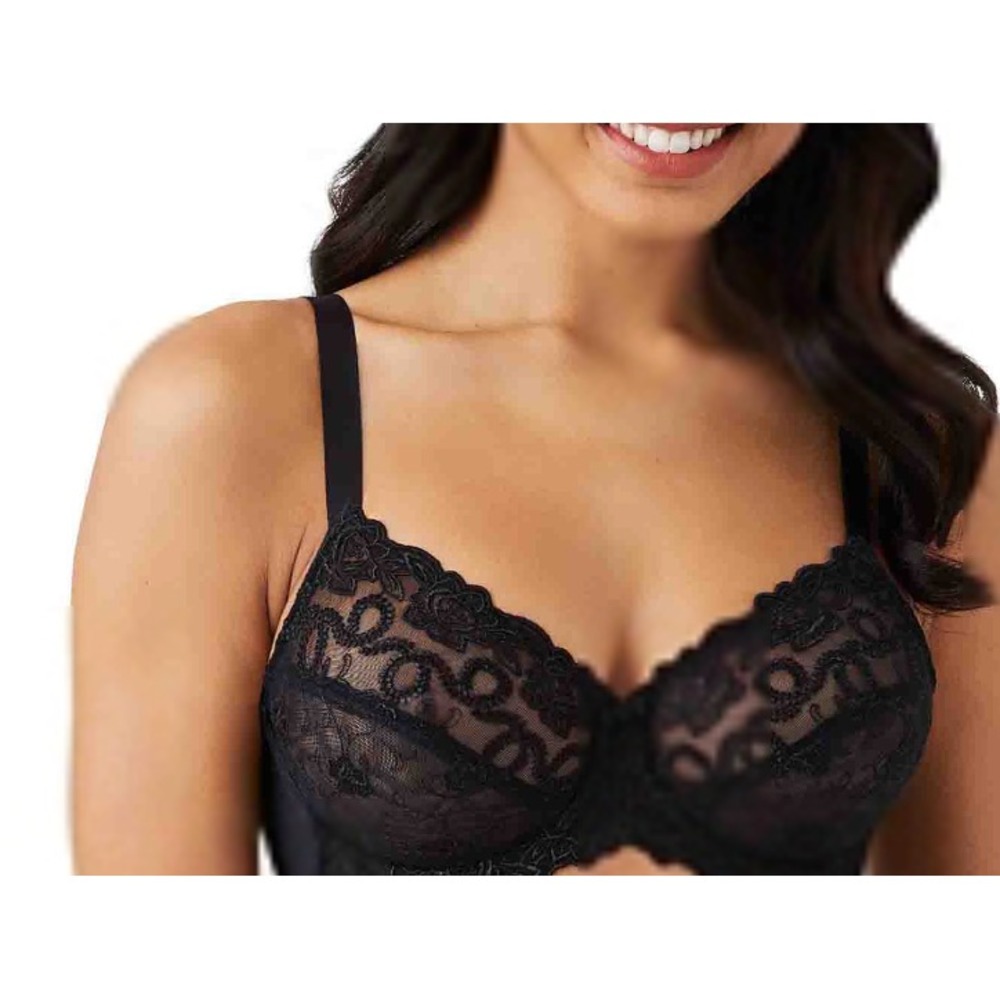 Wacoal Renaissance Rose Underwire Bra 85720 Black Size 36DD 36 DD‎